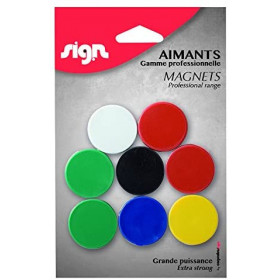 Lot De 8 Aimants Ronds Diamètre De 30 Mm - Assortiment - Sign pas cher