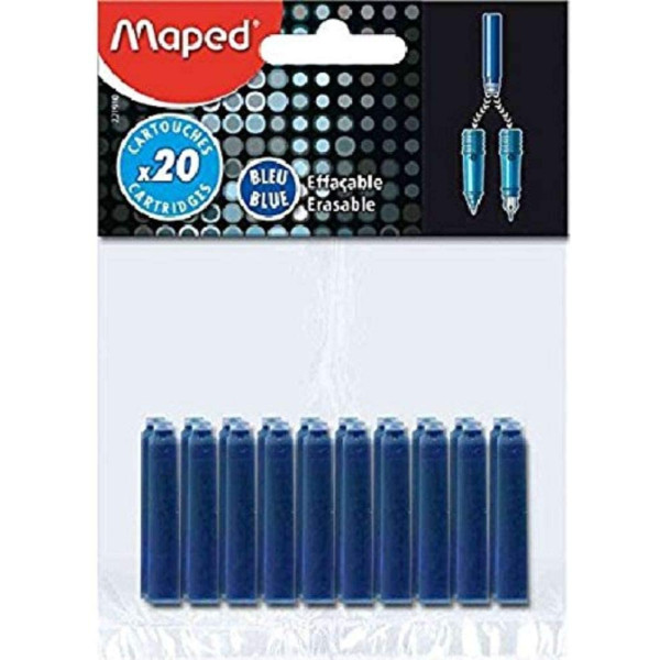 Sachet De 20 Cartouches Encre Bleue - Maped pas cher