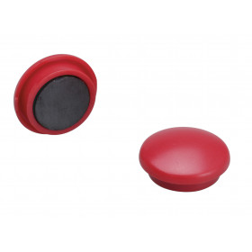 Lot De 6 Aimants Ronds Diamètre De 22 Mm - Rouge - Sign pas cher