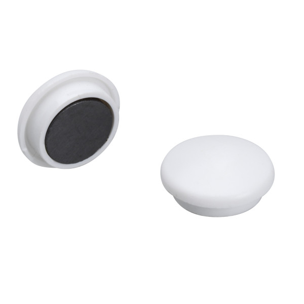 Lot De 4 Aimants Ronds Diamètre De 32 Mm - Blanc - Sign pas cher