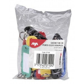 Sachet De 20 Porte-Clés - Assortiment - Sign | Surdiscount