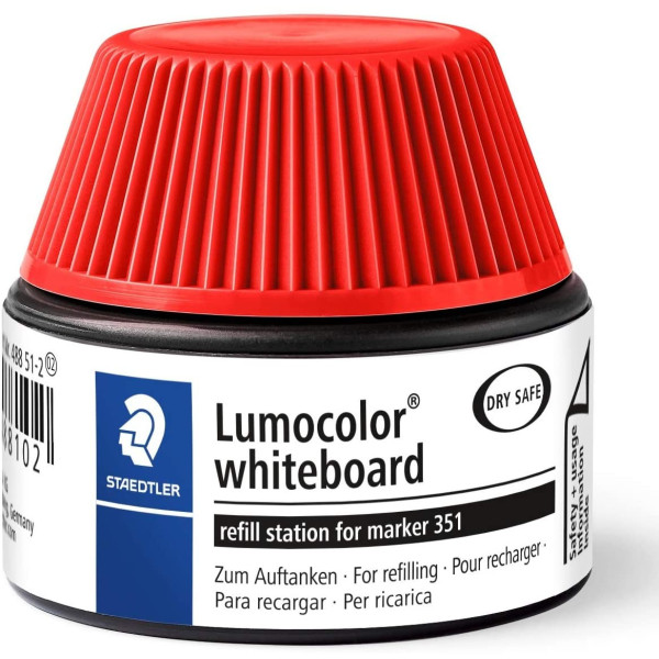 photo-Flacon de recharge pour feutre effaçable à sec - Rouge - Lumocolor - Staedtler