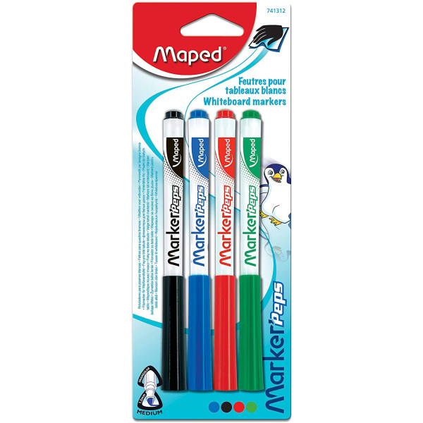 Lot De 4 Feutres Pour Tableaux Blancs - Maped | Surdiscount