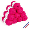 Lot de 10 pelotes de laine - Azalée - 100% coton bio - 3mm - Tricot et crochet - Bergère de France