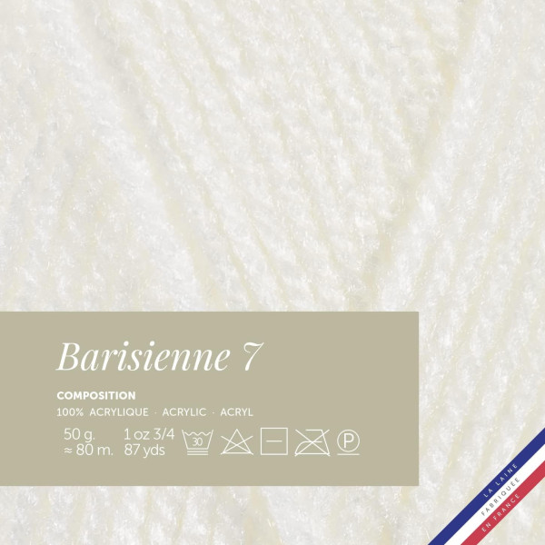 10 pelotes de laine - Blanc neige - 100% acrylique - Bergère de France - Barisienne 7