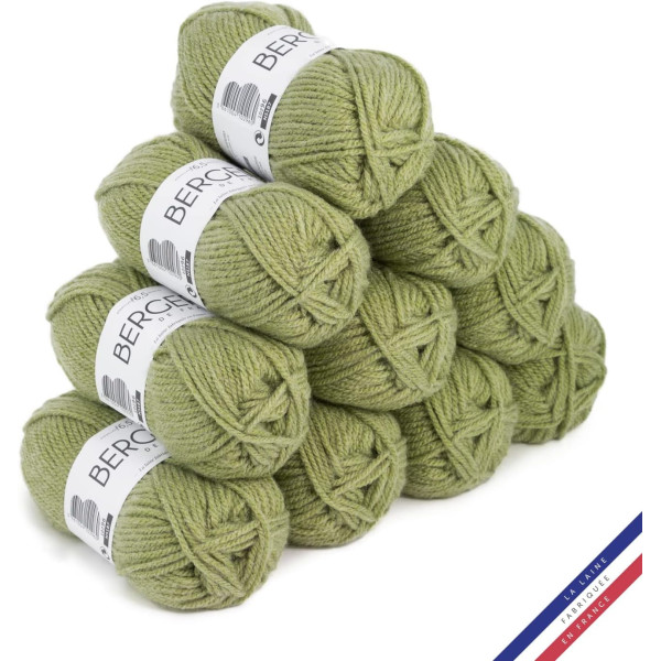 10 pelotes de laine - Algue blanc - 100% acrylique - Bergère de France - Barisienne 7