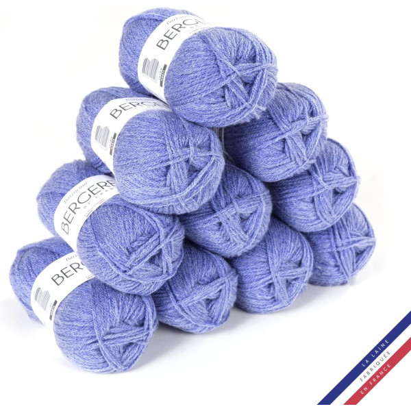 10 pelotes de laine - Royal - 100% acrylique - Bergère de France - Barisienne
