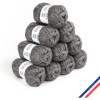 10 pelotes de laine - Gris - Polyester, laine, acrylique - Bergère de France - Cocooning