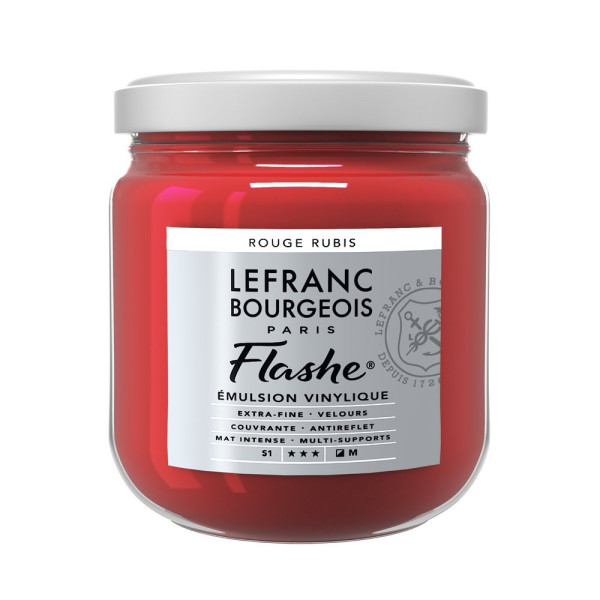 photo - Peinture vinylique - Flashe - Rouge rubis - 388 - Lefranc Bourgeois - 400ml