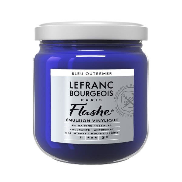 photo - Peinture vinylique - Flashe - Bleu outremer - 043 - Lefranc Bourgeois - 400ml