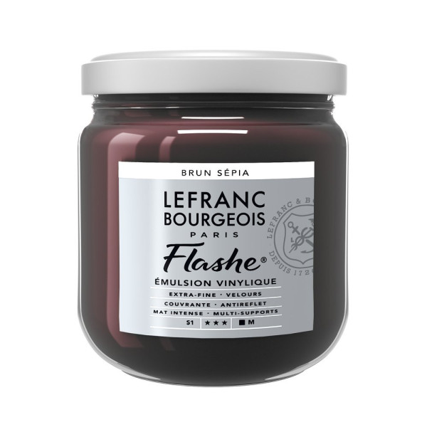 photo - Peinture vinylique - Flashe - Brun sépia - 107 - Lefranc Bourgeois - 400ml