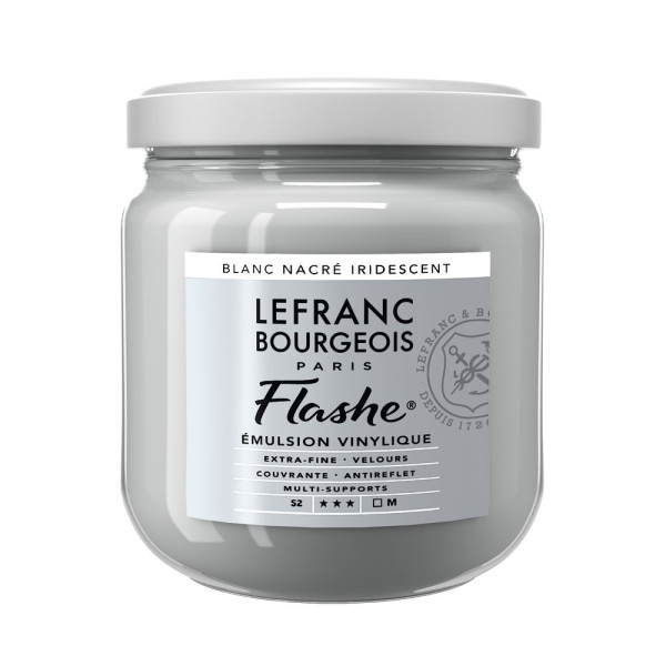 photo - Peinture vinylique - Flashe - Blanc nacré iridescent - 827 - Lefranc Bourgeois - 400ml