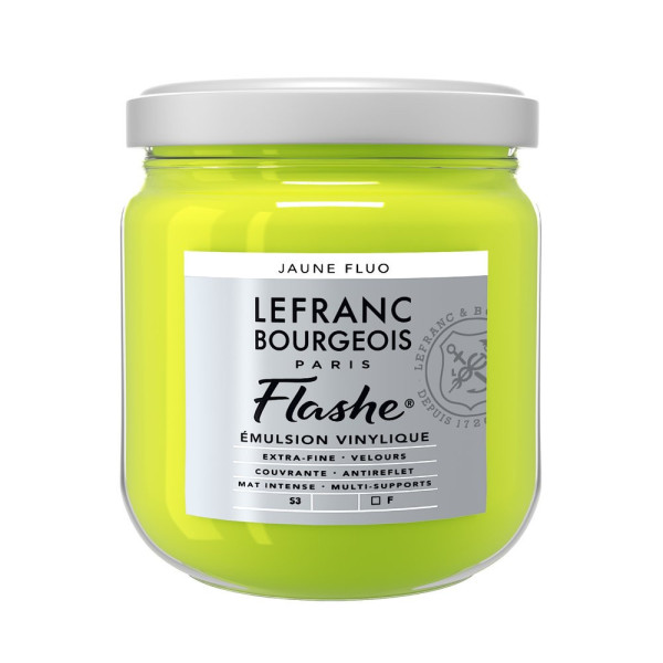 photo - Peinture vinylique - Flashe - Jaune fluo - 163 - Lefranc Bourgeois - 400ml