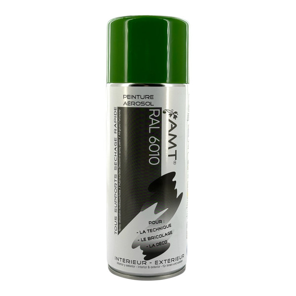 photo - Bombe de peinture - Vert ferme - RAL6010 - Brillant - AMT - 330ml - Peinture acrylique
