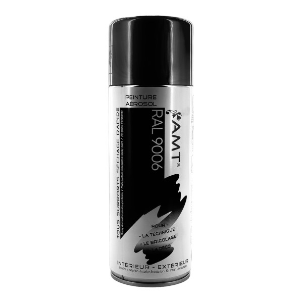 photo - Bombe de peinture - Gris clair - RAL9006 - Brillant - AMT - 330ml - Peinture acrylique