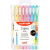 photo - Stylos roller - Encre gel - Couleurs pastel - Mine 1mm - 8 teintes - Uni-Ball
