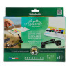 photo-Peinture aquarelle - Fine - Boîte 12 demi-godets - Sennelier - La petite aquarelle - Mains libres