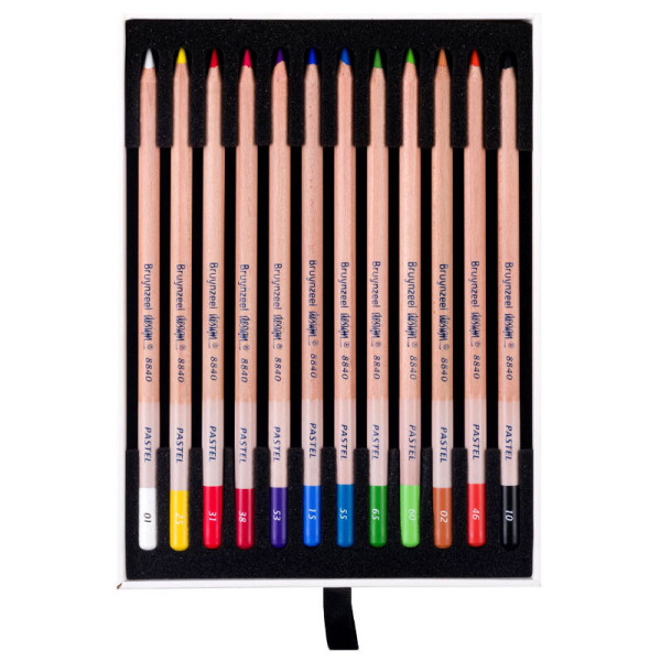 Crayons de couleur - Mine pastel - 12 teintes - Dessin - Beaux-arts - Bruynzeel