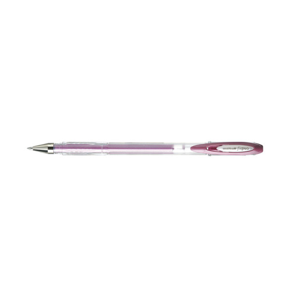 photo - Stylo encre gel rose métallisée pointe moyenne 0,7mm UniBall Signo
