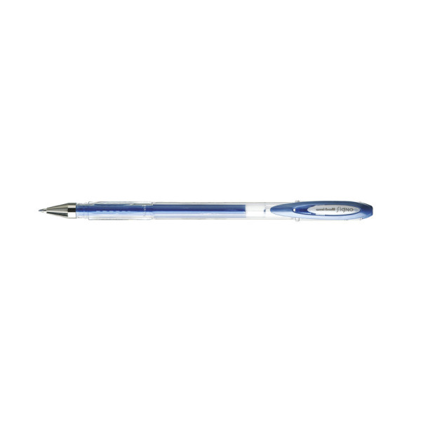 photo - Stylo encre gel bleu métallisé pointe moyenne 0,7mm UniBall Signo