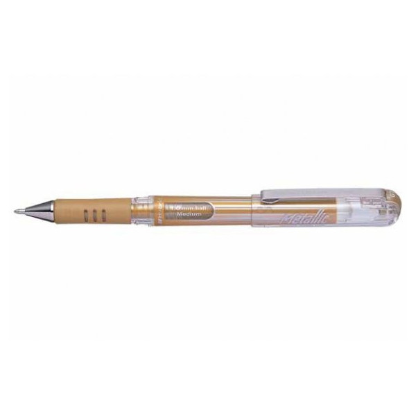 photo - Stylo roller - Encre gel - Or - Pointe 1mm - Pentel - Gel Grip DX