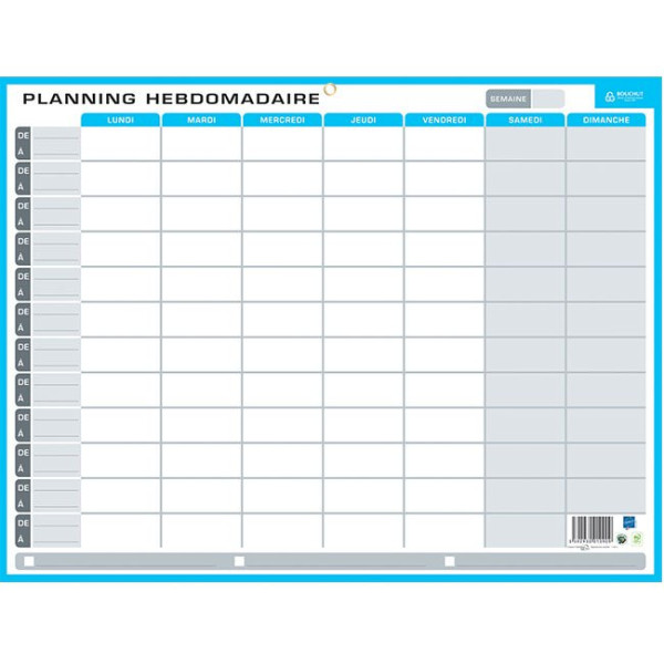 Planning Perpétuel Effaçable Hebdomadaire Et Annuel Scolaire 42X32Cm pas cher