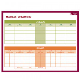 Ardoise Effaçable A Sec Mesures Et Conversions 26,5 X 21Cm pas cher