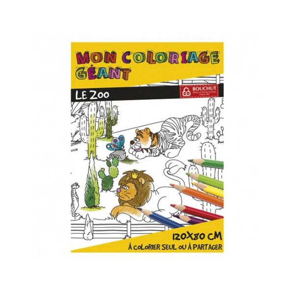 Coloriage Géant Pour Enfants Le Zoo 80 X120 Cm | Surdiscount