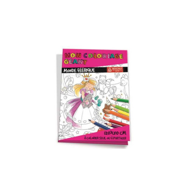 Coloriage Géant Pour Enfants Monde Féerique 80 X120 Cm | Surdiscount