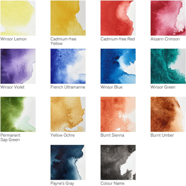 Peinture aquarelle - Extra-fine - Boîte de voyage - 14 demi-godets - Winsor et Newton