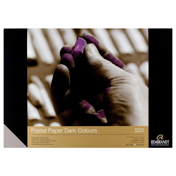photo-Papier pour pastels - Couleurs foncées - A3 - 29x42cm - 30 feuilles - 160g - Rembrandt
