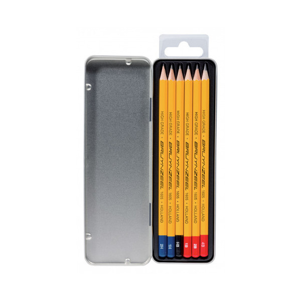 Boîte De 6 Crayons Graphite - 1H 2H Hb 1B 2B 4B - Bruynzeel | Surdiscount