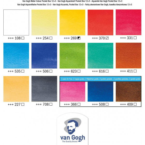 Boîte De 12 Demi-Godets Peinture Aquarelle + 3 Gratuits Van Gogh Royal Talens | à seulement 11,99 €