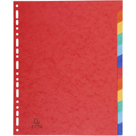 Intercalaires A4 + - 12 Positions - Carte Lustrée 225G - Exacompta | Surdiscount