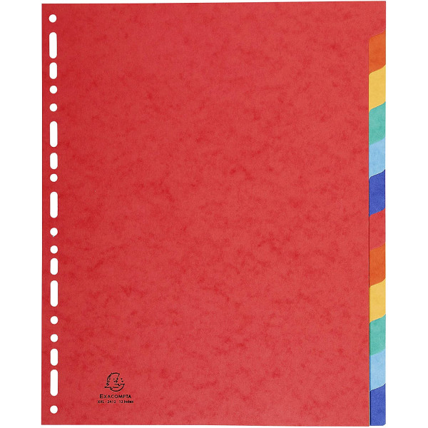 Intercalaires A4 + - 12 Positions - Carte Lustrée 225G - Exacompta | Surdiscount