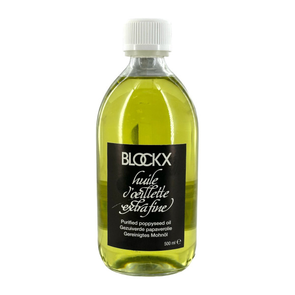 photo - Huile d'œillette - Extra-fine - Peinture à l'huile - Médium - Blockx - Flacon 500ml