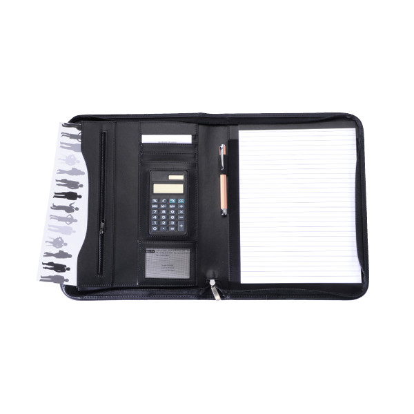 Conférencier A4 Zippé Avec Calculatrice - Collection Damiers - Noir - Cristo | à seulement 29,99 €