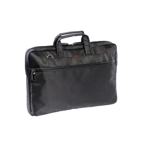 Sacoche Ordinateur 17 Pouces - 3 Compartiments - Noir/Rouge - Cristo pas cher
