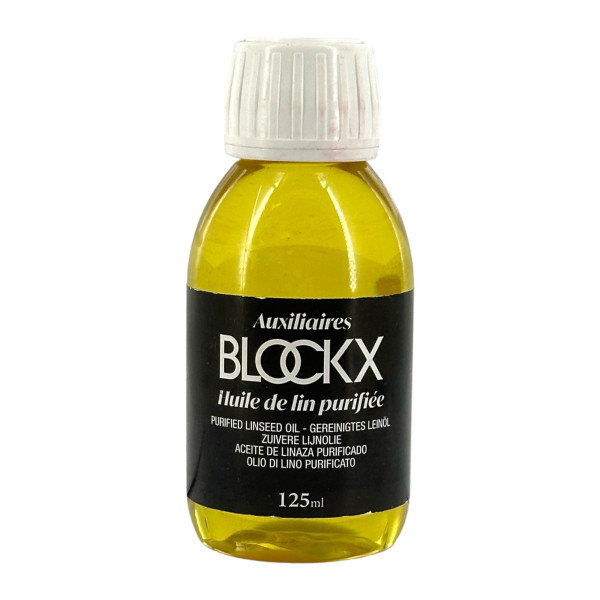 photo - Huile de lin purifiée - Peinture à l'huile - Siccative - Blockx - Flacon 125ml