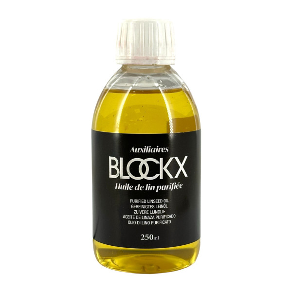 photo - Huile de lin purifiée - Peinture à l'huile - Siccative - Blockx - Flacon 250ml