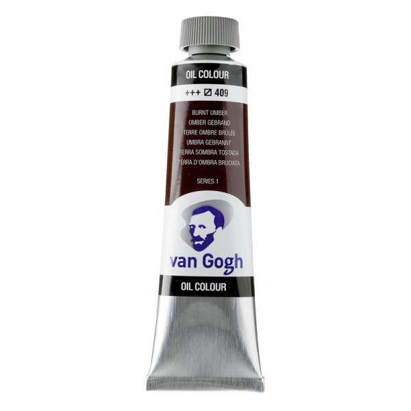 photo-Peinture à l'huile - Terre d'Ombre Brûlée - 409 - A l'huile de carthame - Van Gogh - 40ml