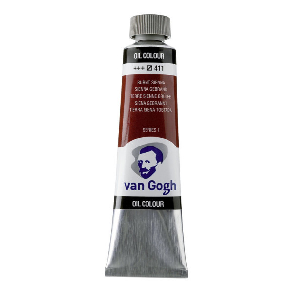 photo-Peinture à l'huile - Terre de Sienne Brûlée - 411 - A l'huile de carthame - Van Gogh - 40ml
