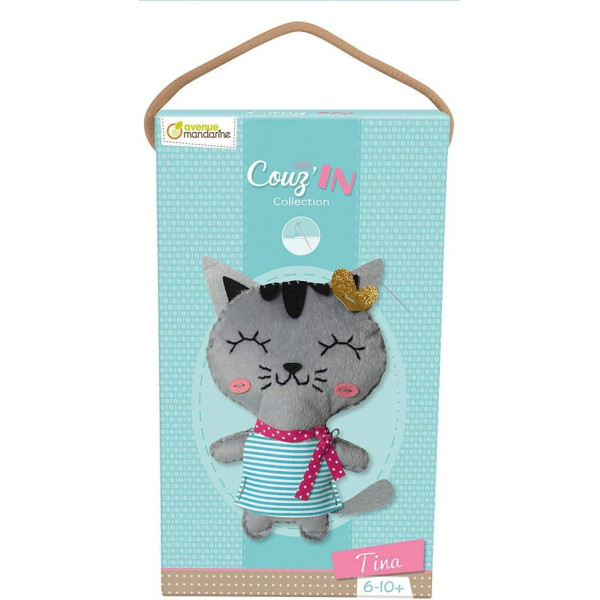 Personnage en feutrine - A coudre - Tina le chat - Kit complet - Dès 6 ans
