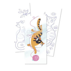 Coloriage - Enfant - Marque-pages à colorier - 24 modèles - Chats - Dès 5 ans