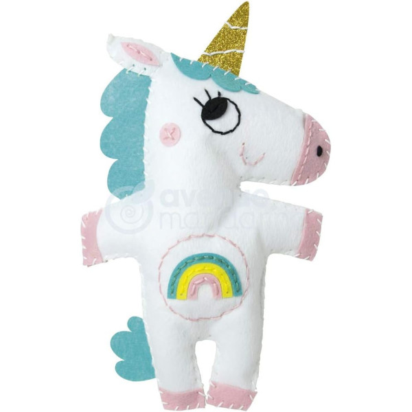 photo - Personnage en feutrine - A coudre - Alicia la licorne - Kit complet - Dès 6 ans