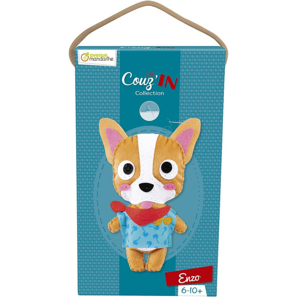 Personnage en feutrine - A coudre - Enzo le bouledog - Kit complet - Dès 6 ans
