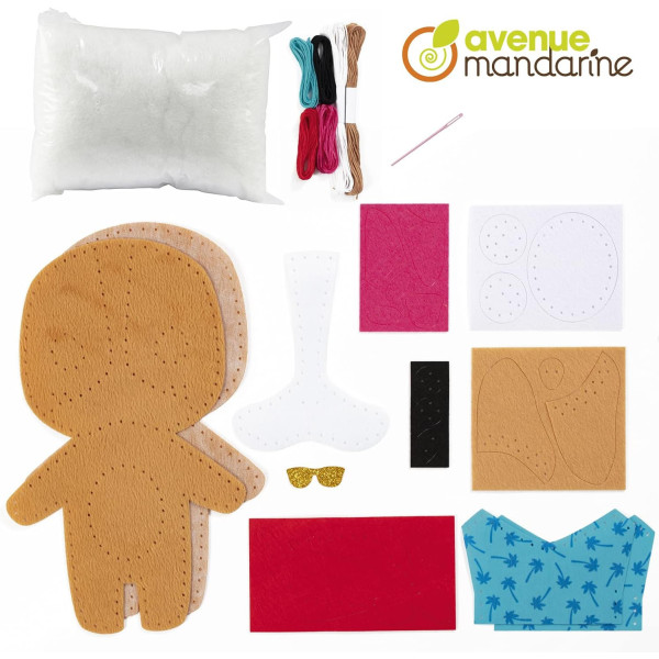 Personnage en feutrine - A coudre - Enzo le bouledog - Kit complet - Dès 6 ans