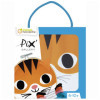 photo - Canevas - Enfant - Point de croix - Petit chat - 18x18cm - Avec tambourin