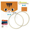 Canevas - Enfant - Point de croix - Petit chat - 18x18cm - Avec tambourin