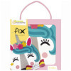 photo - Canevas - Enfant - Point de croix - Licorne - 18x18cm - Avec tambourin